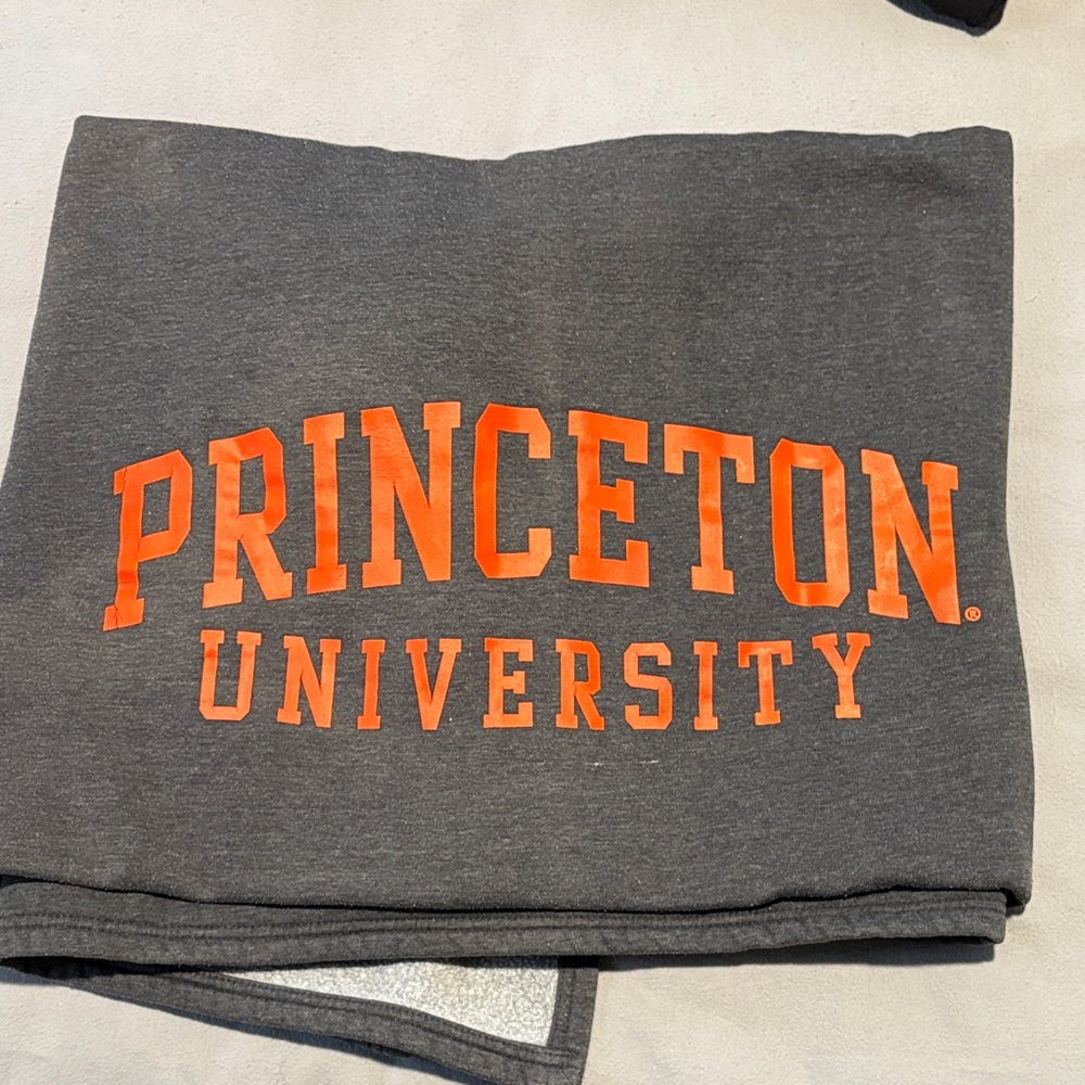 Princeton University Gray Sweatshirt Blanket
